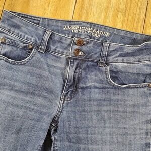 American Eagle Outfitters Artist Flare Jeans Women's Medium Wash Size 10 Long